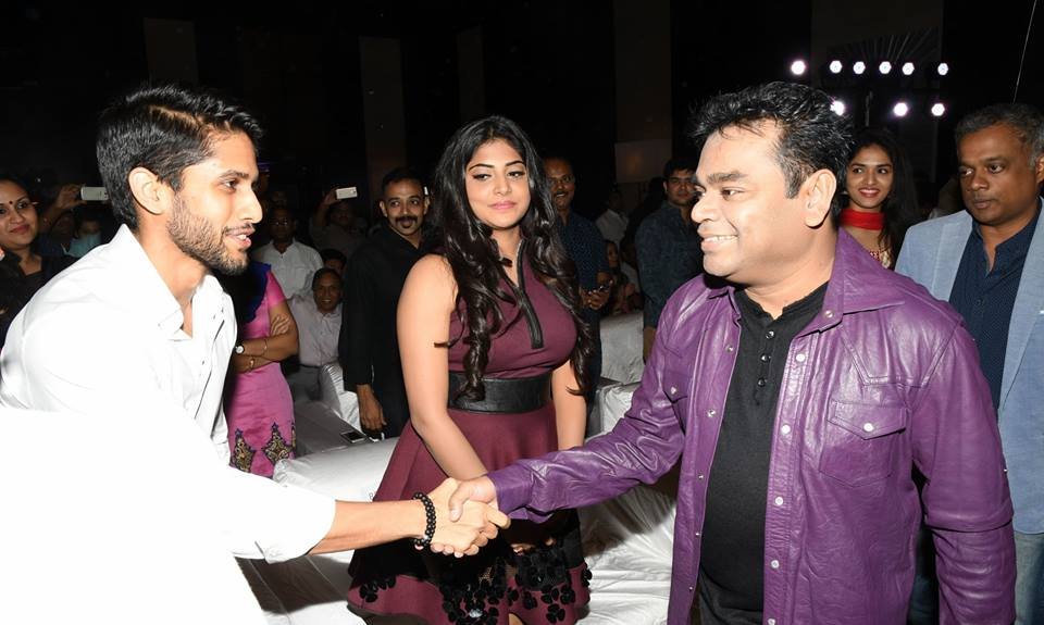 Naga Chaitanya, Manjima Mohan and AR Rahman at Sahasam Swasaga Sagipo Audio Launch