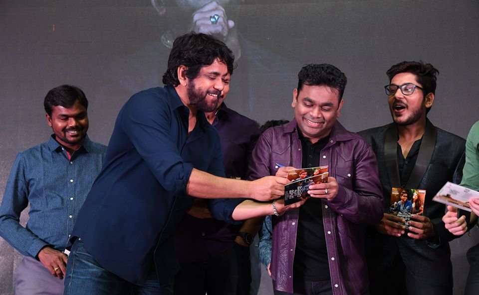 AR Rahman and Nagarjuna at Sahasam Swasaga Sagipo Audio Launch