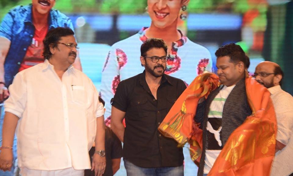 Venkatesh, Lavanya Tripathi at Babu Bangaram Audio Launch Stills