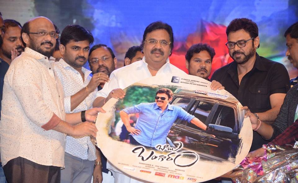 Venkatesh, director Maruthi at Babu Bangaram Audio Launch Stills