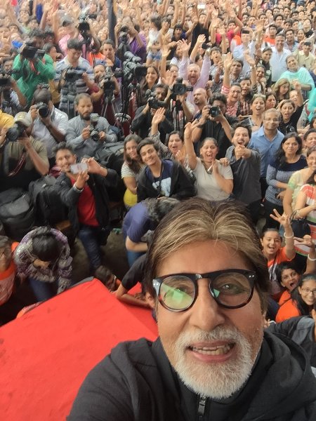 Amitabh Bachchan promoting the movie Pink