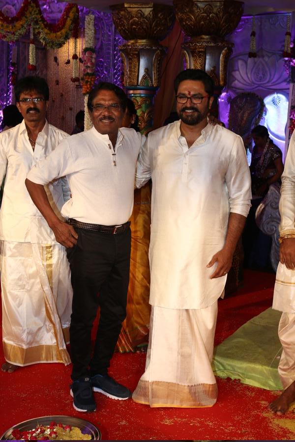 Director Bharathi Raja at actress Raadhika Sarathkumar's daughter Rayane Wedding