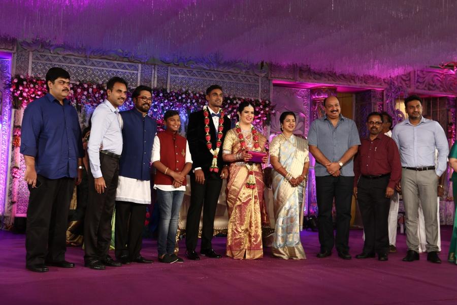 Rayane and Cricketer Abhimanyu Mithun Weeding Stills - Raadhika Sarathkumar, Sarath kumar