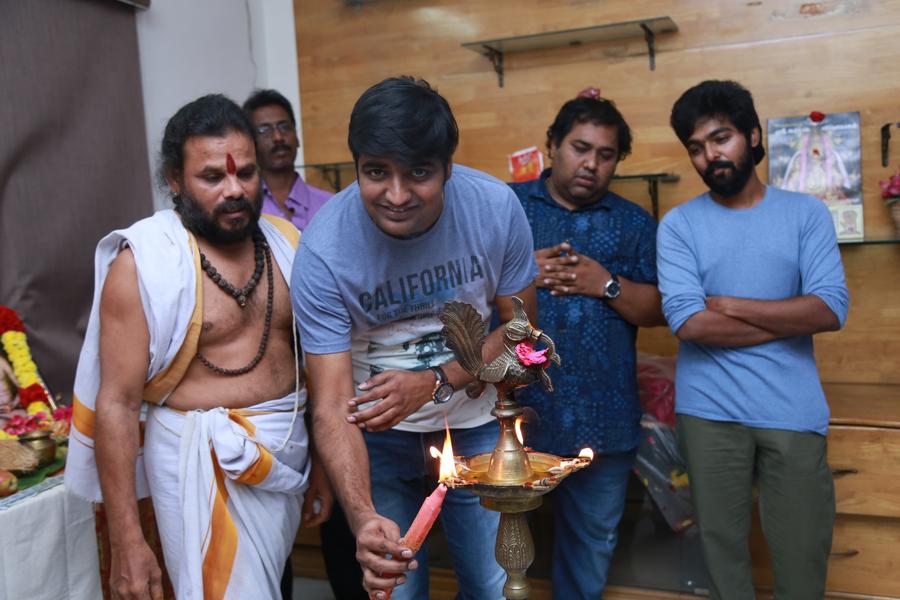  4G Tamil Movie Pooja Stills | Producer C. V. Kumar, G. V. Prakash Kumar, Sathish