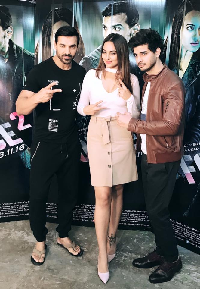 John Abraham, Sonakshi Sinha and Tahir Bhasin promote Force 2
