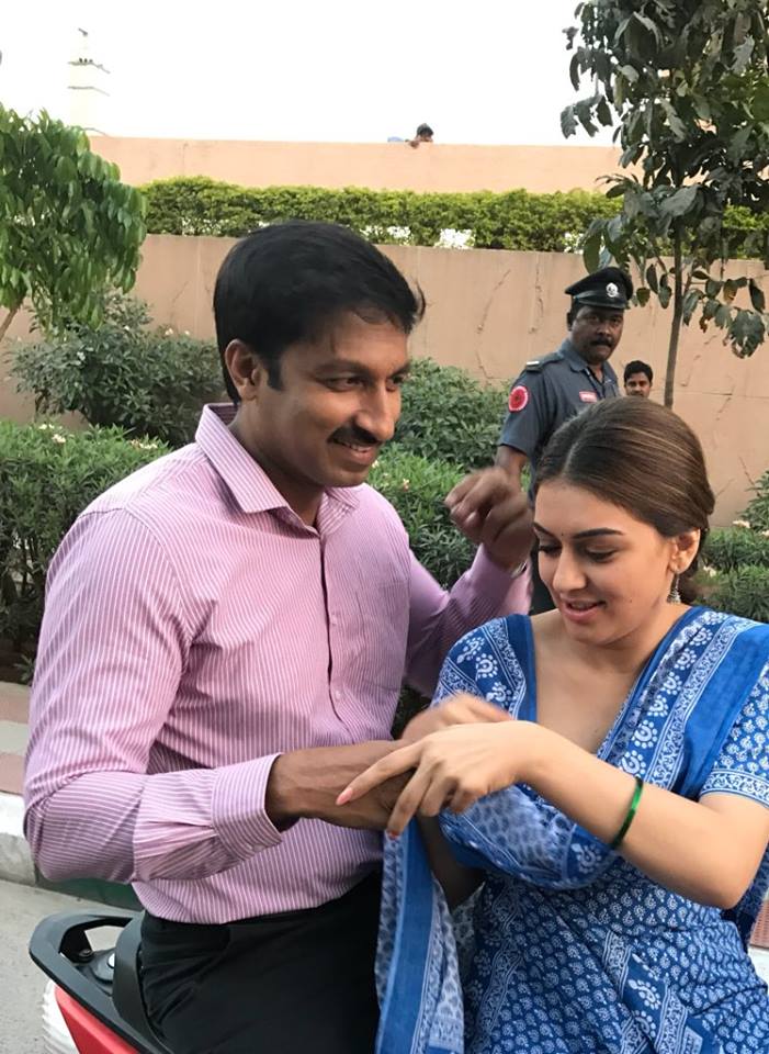 Hansika, Gopichand on the sets of Sampath Nandi's Untitled film