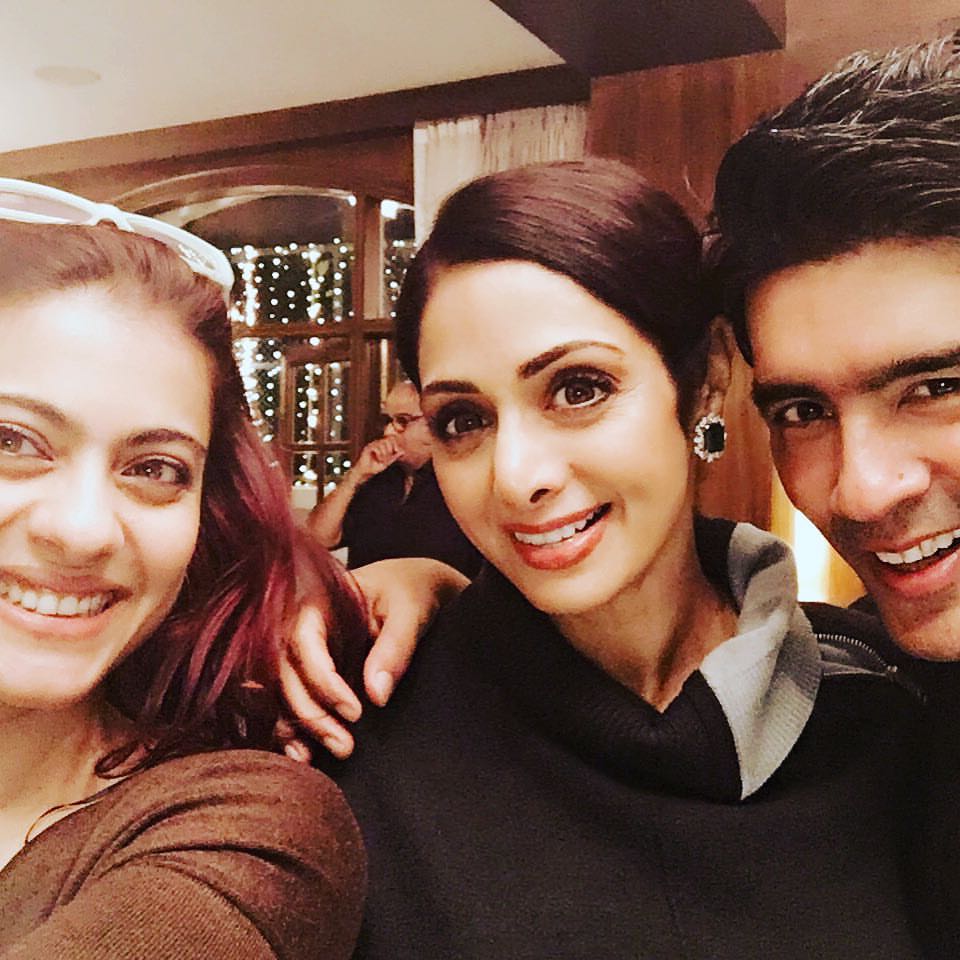 Sridevi, kajol attend the Manish Malhotra's birthday party