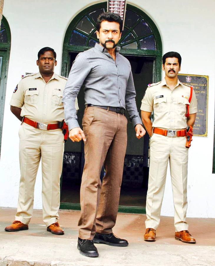Suriya, Krish and Robo Shankar from S3 aka Singam 3