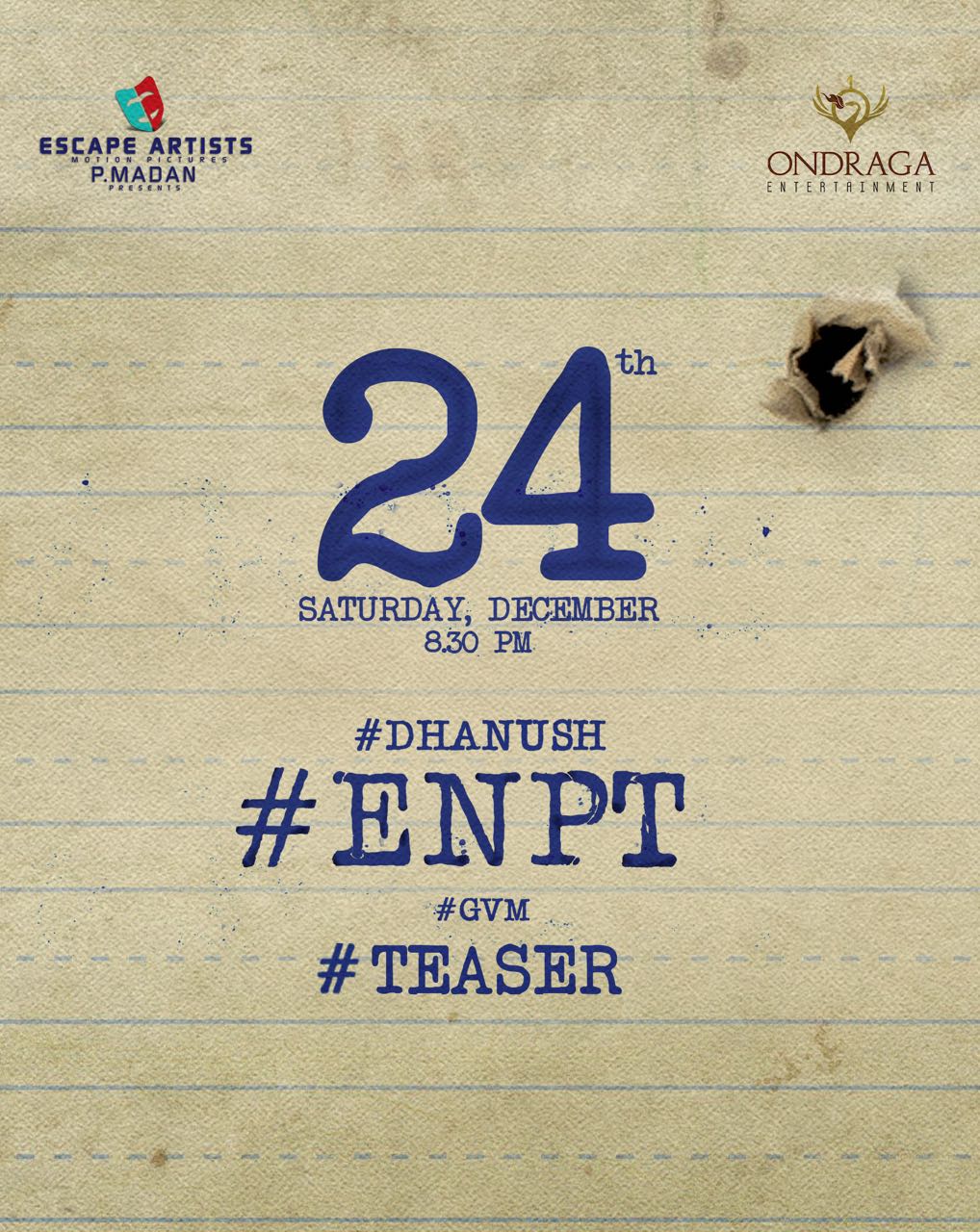 Ennai Nokki Paayum Thotta teaser release date