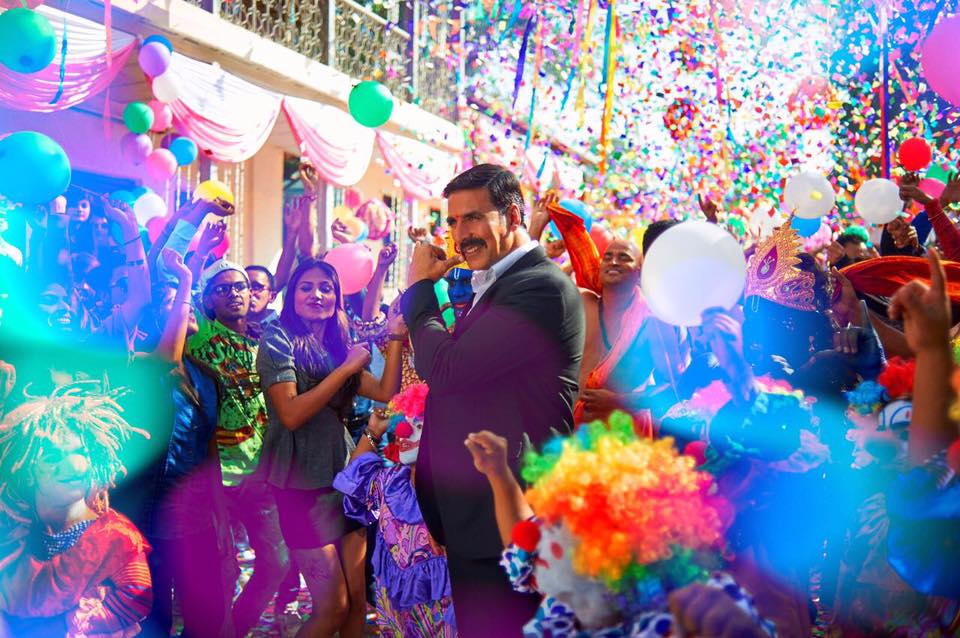 Actor Akshay Kumar in stills from the song Jolly Good Fellow