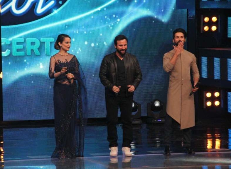 Shahid Kapoor, Kangana Ranaut and Saif Ali Khan On Indian Idol Sets