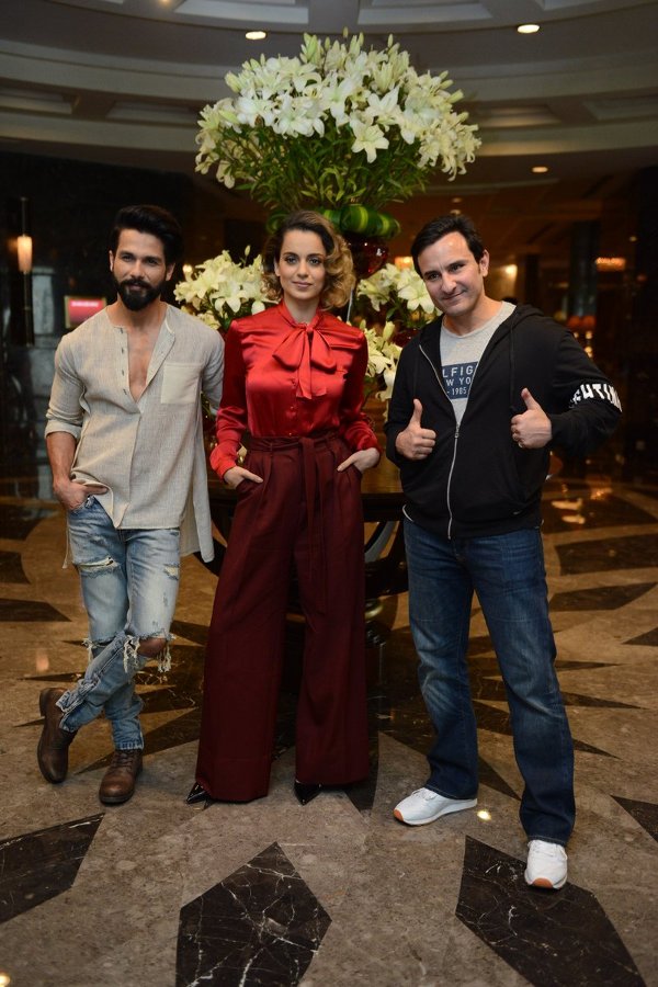 Shahid Kapoor, Kangana Ranaut and Saif Ali Khan Promote 'Rangoon' In Delhi
