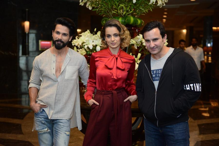 Shahid Kapoor, Kangana Ranaut and Saif Ali Khan Promote Rangoon In Delhi