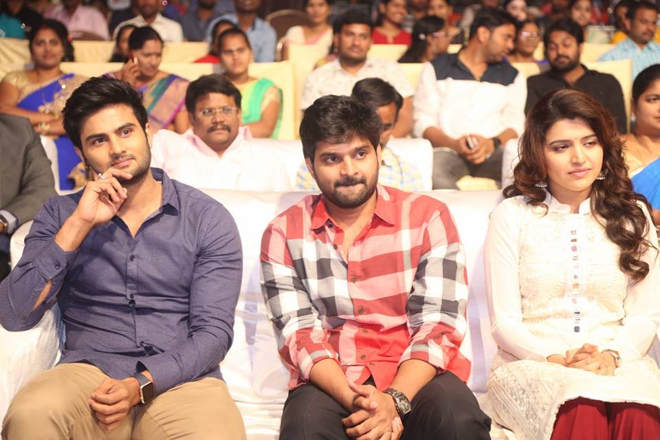 Sree Vishnu, Chitra Shukla and Sudheer Babu at Maa Abbayi Audio Launch