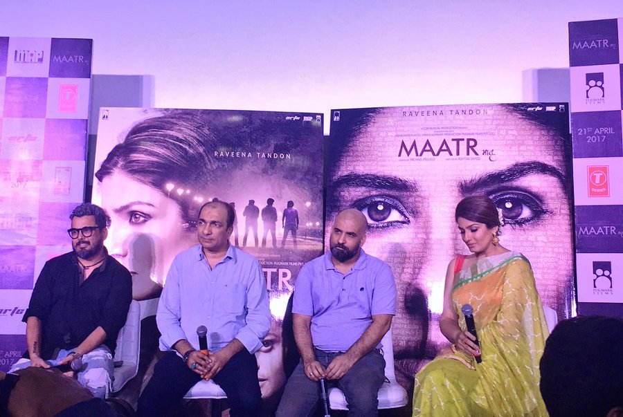 Beautiful Raveena Tandon during the trailer launch of film Maatr
