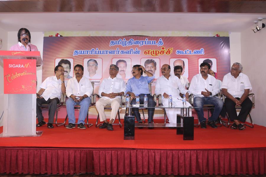 Tamil Film Producer Council Election Manifesto Of Ezhuchi Ani and Press Meet Stills | Director A L Alagappan, Director S A Chandrasekhar, Chitra Lakshmanan 