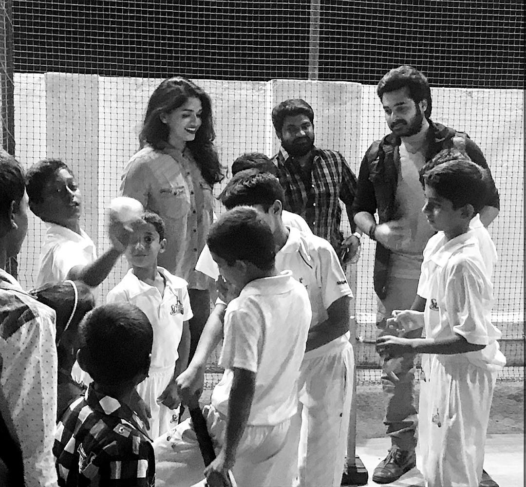 Sunaina and Chethan Cheenu At the one year anniversary of Sujeet's cricket Academy