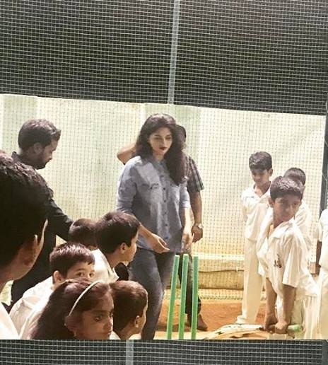 Sunaina and Chethan Cheenu At the one year anniversary of Sujeet's cricket Academy