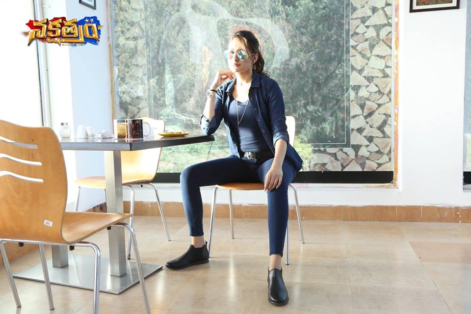 Pragya Jaiswal on the sets of Nakshatram Movie