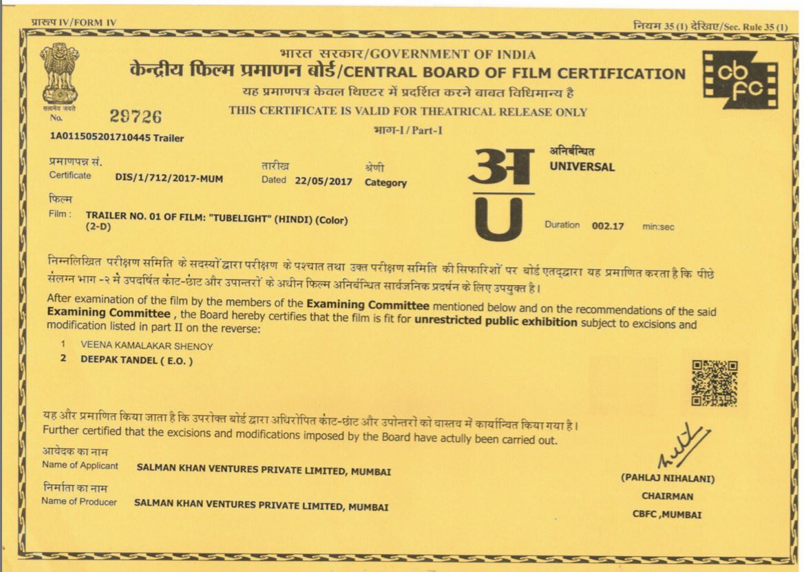 Release date of Salman Khan’s ‘Tubelight’ trailer announced