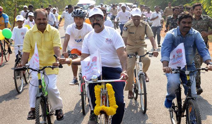 Balakrishna Participates In Cycle Rally Photos.