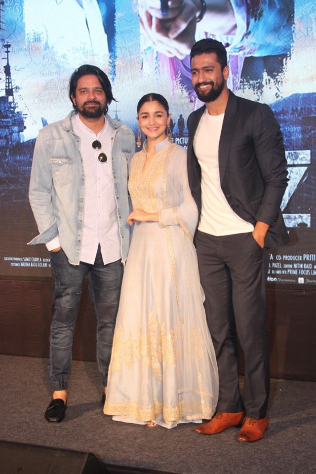 Alia Bhatt, Vicky Kaushal and Meghna Gulzar at Song Launch Stills.
