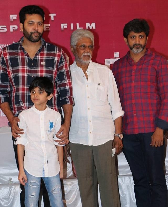 Jayam Ravi Son Aarav Birthday Celebration at Tik Tik Tik Success Meet Photos.