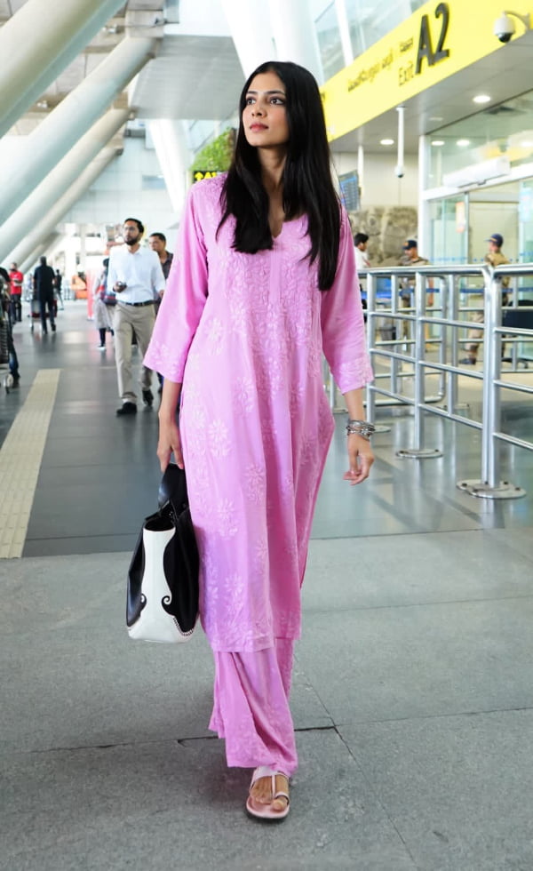 Malavika Mohanan has officially begun filming for the next schedule of the highly-anticipated movie "Thangalaan".