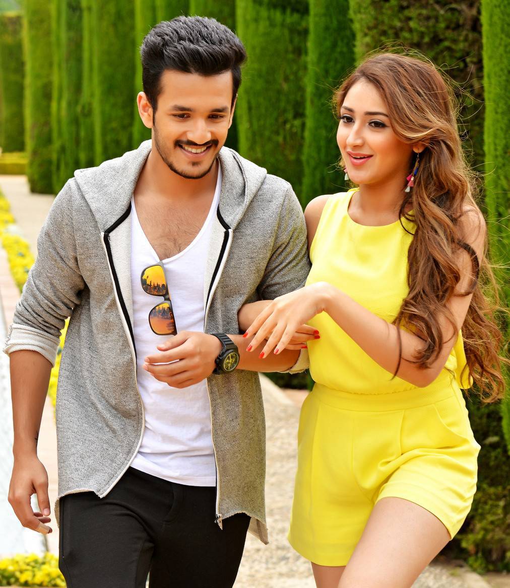 Akhil Akkineni and Sayesha Saigal Stills from Production A