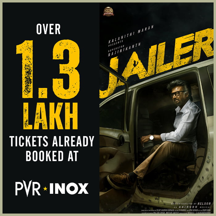 Jailer: Rajinikanth's Film Breaks Box Office Records with 1.3L Tickets Sold in PVR Multiplexes