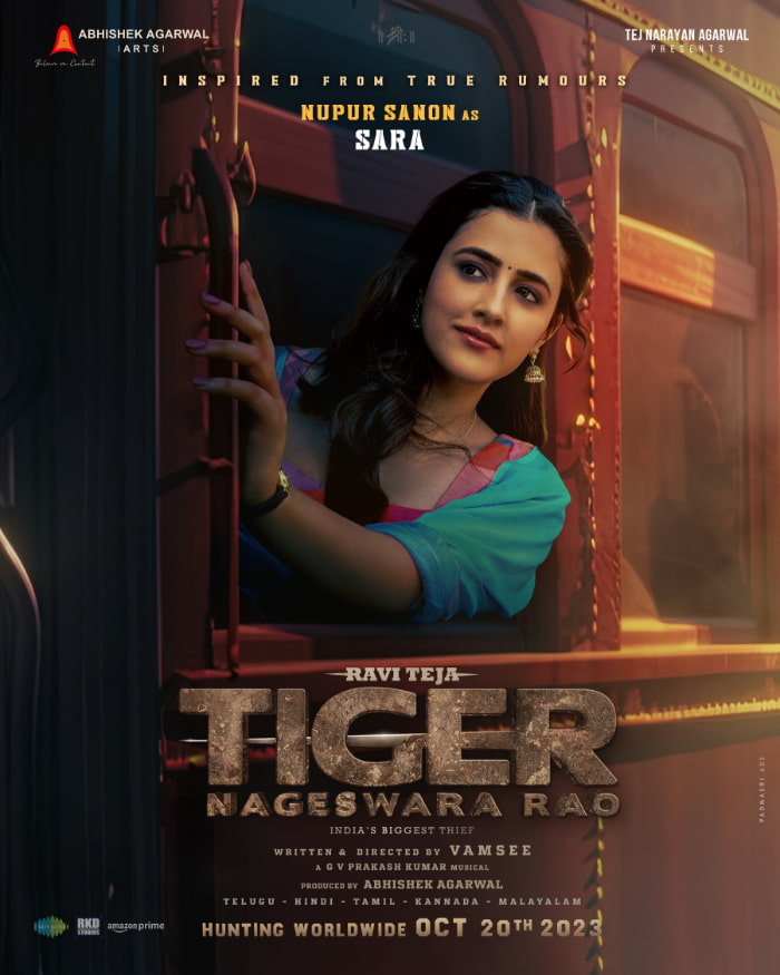 Unveiling Nupur Sanon's First Look from Tiger Nageswara Rao