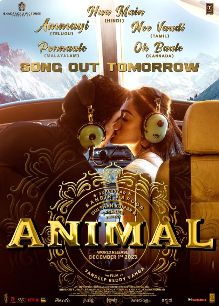 Hua Main," the first song from Animal featuring Ranbir Kapoor and Rashmika Mandanna, to release soon