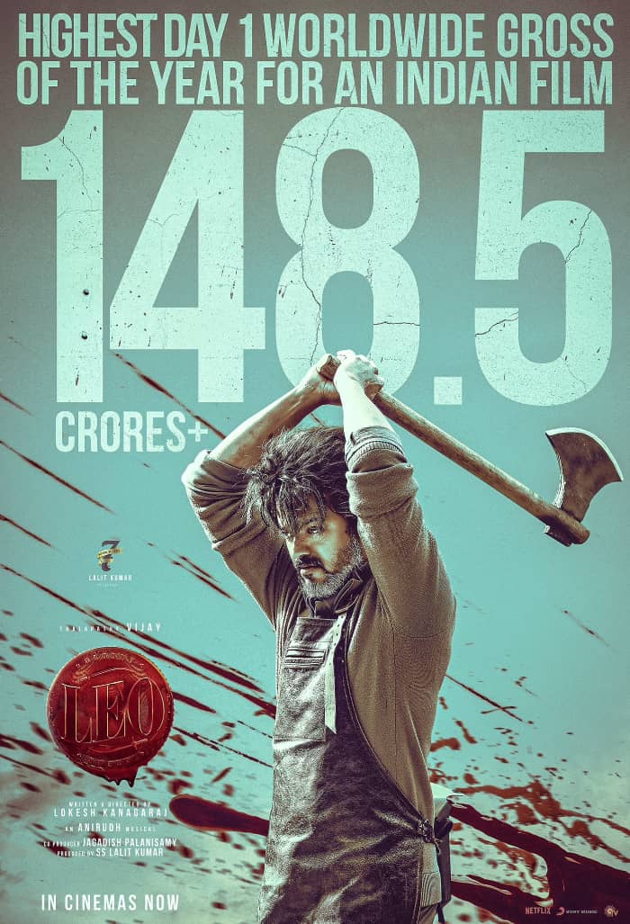 Leo's first day worldwide gross collection exceeds 148.5+ crores