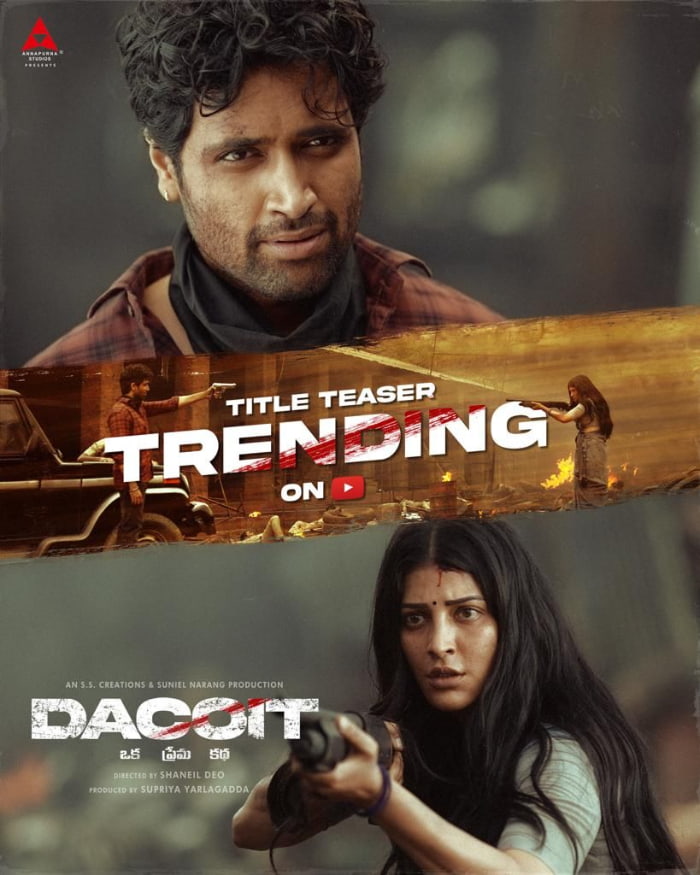 The upcoming film starring Shruti Haasan and Adivi Sesh is named "Dacoit.