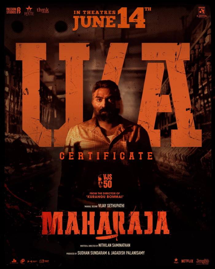 Censor Board Approves Vijay Sethupathi's "Maharaja" and Certified as U/A.