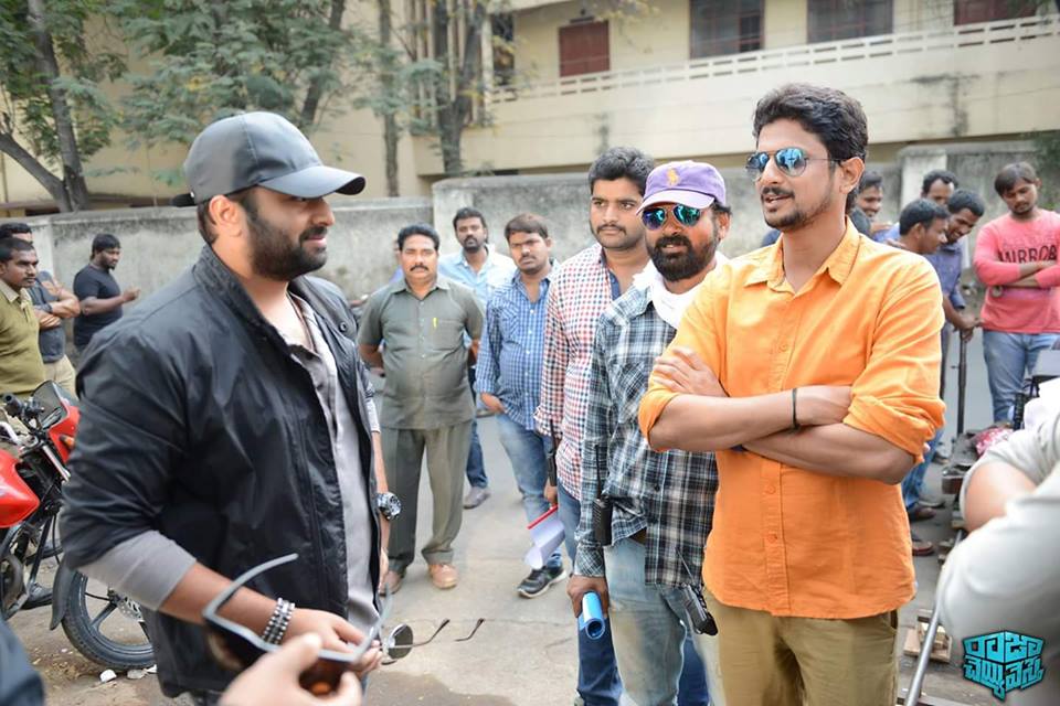 Actor Nara Rohith and Director Pradeep on the sets of Raja Cheyyi Vesthe