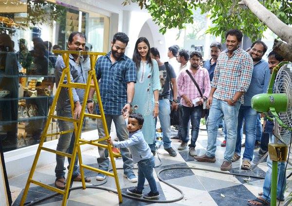 Jr NTR's Son Abhay's first visit to Janatha Garage‬ Sets